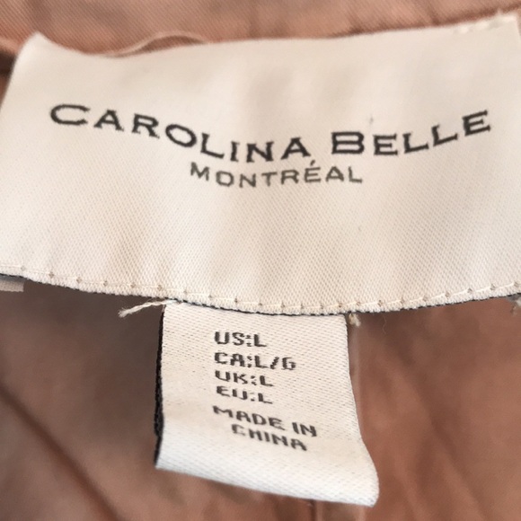 Carolina Belle brand size L open front blush color jacket with roll tab sleeves - Picture 2 of 6